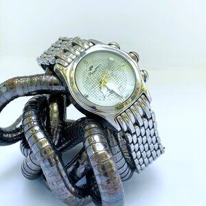 Princess 3117 Prism Crystal Silver Tone/Panther Link Bracelet Watch New Battery!